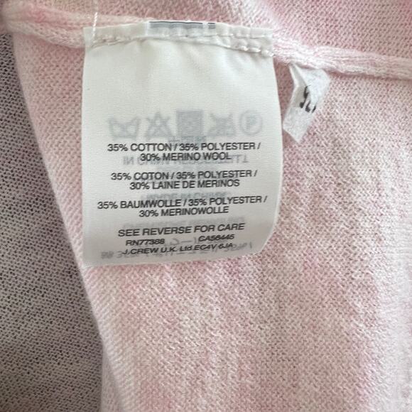 NWT J. Crew Bow-Front Cardigan Sweater in Light Baby Pink Merino Wool J0189 XS - Picture 10 of 13